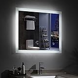 MEESALISA LED Badspiegel 60 x 50 cm mit Beleuchtung Rechteckig Badezimmer Wandspiegel Lichtspiegel mit…
