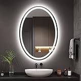 Dripex Badezimmerspiegel mit Beleuchtung Led Badspiegel mit Touch-Schalter, Dimmbar, 3 Lichtfarbe Einstellbare,…
