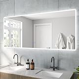 BORAS-Serie großer Badspiegel mit LED indirekte Beleuchtung 160x70 cm Beschlagfrei Antibeschlag Kaltweiß…