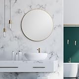Talos Picasso Spiegel Gold Ø 60 cm - mit hochwertigem Aluminiumrahmen für stilvolles Ambiente - Perfekter…