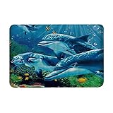 CHOAST Matte 40 x 60 cm, rutschfeste Badezimmermatte, maschinenwaschbar, niedlicher Delfin, tiefer Ozean,…
