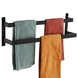 KOKOSIRI Handtuchhalter, schwarz, 61 cm, Badezimmer, 2 Etagen, Leiter, Handtuchhalter, Wandmontage,…