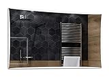 Alasta® | Badezimmerspiegel mit LED Beleuchtung | Viele Größen | Wetterstation LED Uhr zu Wähle | Wandspiegel Badezimmerspiegel Spiegel LED Badspiegel Spiegelwand | Lisbona