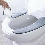Lioaeust Toilettensitzwärmer, Badezimmer, WC-Sitz, waschbar, weich, warm, wiederverwendbar