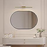 Boromal Oval Spiegel 80x50cm Spiegel Schwarz mit Metallrahmen Badezimmerspiegel schwarzer dekorative…