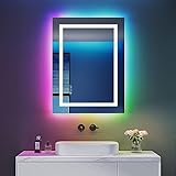 Dripex Badspiegel mit Beleuchtung Led Spiegel mit RGB LED Streifen, Farbwechsel, Touch-Schalter, Dimmbar…