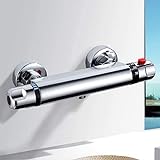 Thermostat Duscharmatur Duschthermostat Mischbatterie für Dusche Bad Chrom, Duschmischbatterie Thermostat…