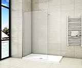 Aica Sanitär Duschwand Walk In Dusche 100cm Duschabtrennung 10mm NANO Glas Duschtrennwand 200cm Höhe