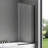 doporro Badewannenaufsatz Design-Duschwand für Badewanne 80x140cm schwarz Duschabtrennung ESG-Sicherheitsglas…