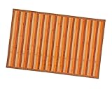 emmevi Bambus-Teppich aus Holz, rutschfest, Fußmatte, Bambus, Küche, Bad, Degradé, 50 x 235 cm, Beige