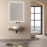 Paco Home Lampe Spiegel Badspiegel mit Beleuchtung Badezimmer Indirekte Beleuchtung Deko Bad IP44 Touch-Schalter,…