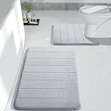 Yimobra Memory Foam Badematten-Set, 2-teilig, weicher Badezimmerteppich, 80x40 cm und 61x50 cm, U-förmig,…