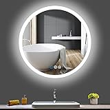 Rahmenloser LED-Badezimmer-Schminkspiegel, beleuchteter Wandspiegel mit Anti-Beschlag- und Dimmer-Touch-Schalter