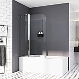 Duschwand für Badewannen,Duschabtrennung Sicherheitsglas hell Duschwand Duschabtrennung Nano Glas (mit…