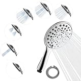 SparkPod 6-Function High Pressure Shower Head - 6" Wide Angle Handheld Shower Head Set with Brass Swivel…