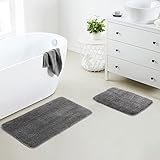 Luxury Home Fashion 2-teiliges Badezimmerteppich-Set aus solider Mikrofaser, rutschfeste PVC-Unterseite…