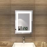 SONNI LED Badspiegel mit Beleuchtung 60x50cm Badezimmer Lichtspiegel Lichtspiegel Badezimmer Kaltweiß…