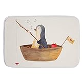 Mr. & Mrs. Panda Badvorleger Pinguin Angelboot - Geschenkidee Liebeskummer, Badezimmerteppich, Leben,…