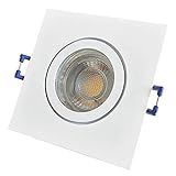 LED Bad Einbauleuchten 12V inkl. 2 x 3W LED LM Farbe Weiß IP44 LED Deckenspots Neptun Eckig 4000K Einbaustrahler