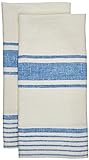 LinenMe 47 x 65 cm Set 2 Blaue Leinen-Handtücher und Gästehandtücher Tuscany 01532