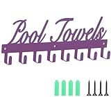 Azmoncy Pool Handtuchhalter, Wandhalterung, Pool Handtuchhalter Handtuchhalter Handtuchhaken mit 8 Haken…