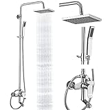 Freiliegendes Duschsystem Polish Chrom 3 Funktionale Badezimmer Duschset 8 Zoll Quadratisch Regendusche…