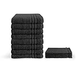 Byrklund Handtuch-Set, 8 Handtücher (50x100 cm) und 4 Waschhandschuhe (16x21 cm), 100% Baumwolle, 500g/m², Anthrazit