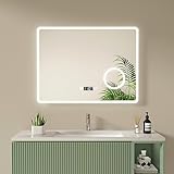 S'AFIELINA Badspiegel LED 80x60cm Badezimmerspiegel mit Beleuchtung Badspiegel mit Touch Schalter, Beschlagfrei,…