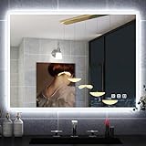 STARLEAD Badspiegel-mit-Beleuchtung 60x80 cm, Bad-Spiegel-mit-Licht und Bluetooth, Entfoggen, Led-Badspiegel…