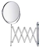 WENKO Kosmetik-Wandspiegel Teleskop Exclusiv, Kosmetikspiegel mit 100%-Spiegelfläche & 3-fach Vergrößerung…