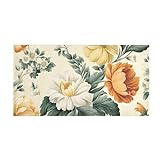 RPLIFE Vintage Tapete von Blumen Blume auf Creme WC Badematte, weicher Bodenteppich, saugfähige Badematte,…