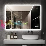 STARLEAD Badspiegel-mit-Beleuchtung 80x60cm, Dimmbar, 3 Farbtemperaturen 3000K-6500K, Spiegel-mit-Beleuchtung,…