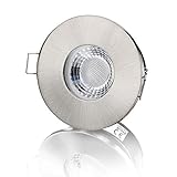 lambado® Premium LED Spots IP65 Flach für Badezimmer in Edelstahl gebürstet - Moderne Deckenstrahler/Einbaustrahler…
