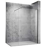 SONNI Duschwand 120 x 200 cm schwarz Walk In dusche mattschwarz style aus 10 mm Nano Glas,Duschabtrennung…