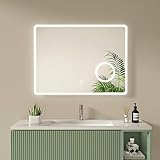 S'AFIELINA Badspiegel LED 80x60cm Badezimmerspiegel mit Beleuchtung Badspiegel mit Touch Schalter 3X…