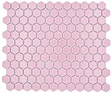 Mosaikfliese Keramik Hexagon Sechseck altrosa glänzend Thekenverkleidung Badfliese Fliesenspiegel Wandfliese…