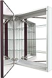 FOMAYKO Aluminium-Badezimmer-Medizinschrank mit Bauernhaus, Kaffee-Rahmen, 76,2 x 55,9 cm, Nischen-…