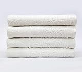 my cocooning Handtuch Set Retro 4-teilig Weiß | kuschelweich & saugfähig | 100% Baumwolle | 4 Handtücher…