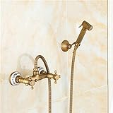 UZSYLE Bidet Armaturen Antique Brass Badezimmer Dusche Schlag Gefütterten Sprühpistolendüse Wc Heißes…