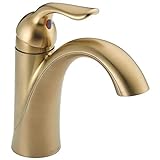 Delta Faucet Lahara Einloch-Badezimmer-Wasserhahn, goldener Badezimmer-Wasserhahn, Einzelgriff, Diamantdichtungstechnologie,…