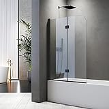 Duschwand für Badewanne Faltbar 100 x 140 cm 2 teilig Faltbar mit 6mm Sicherheitsglas NANO Beschichtung…