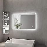 ELEGANT Badspiegel mit Beleuchtung Lichtspiegel LED Spiegel 80 x 50 cm kaltweiß IP44 Badezimmer Wandspiegel…
