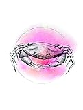 Komar Wandbild | Crab Watercolor | Poster, Bild, Wohnzimmer, Schlafzimmer, Dekoration, Kunstdruck | ohne Rahmen | P080B-30x40 | Größe: 30 x 40 cm (Breite x Höhe)