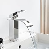 Meykoers Wasserfall Wasserhahn für Badezimmer, Badewanne Wasserhahn Waschbecken für Aufputzbecken, Kalt-…