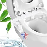 Bidet Einsatz für Toilette,Ultra Slim Nicht Elektrisch Bidet Aufsatz mit Selbstreinigende Doppeldüse,Einstellbarer…
