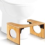 Klappbarer Toilettenhocker aus Bambus - Physiologische Fußstütze aus Holz - Klappbarer WC-Hocker - Anti-Verstopfung,…