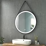 Heilmetz® Badspiegel mit Beleuchtung Rund 80cm Wandspiegel 6500K Kaltweiß Lichtspiegel LED Badezimmerspiegel…
