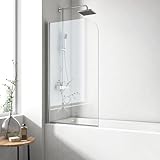 EMKE Duschtrennwand für Badewanne 70x140 cm, Duschwand für Badewanne Duschwand mit 6mm NANO Sicherheitsglas,…