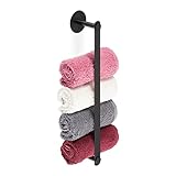 Relaxdays Handtuchhalter, selbstklebend, Edelstahl, HBT: 5,5 x 40,5 x 7 cm, Handtuchstange Bad, ohne…