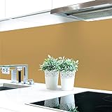 Küchenrückwand Gelbtöne Unifarben Premium Hart-PVC 0,4 mm selbstklebend, Größe:400 x 60 cm, Ral-Farben:Braunbeige…